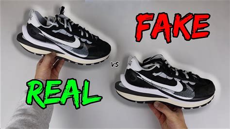 REAL VS FAKE! NIKE SACAI VAPORWAFFLE BLACK WHITE COMPARISON!